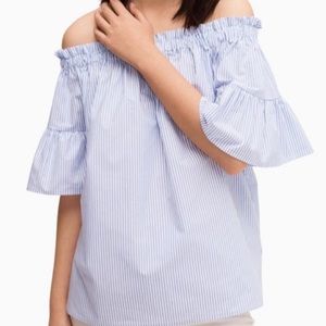 Kate Spade Striped Off the Shoulder Top